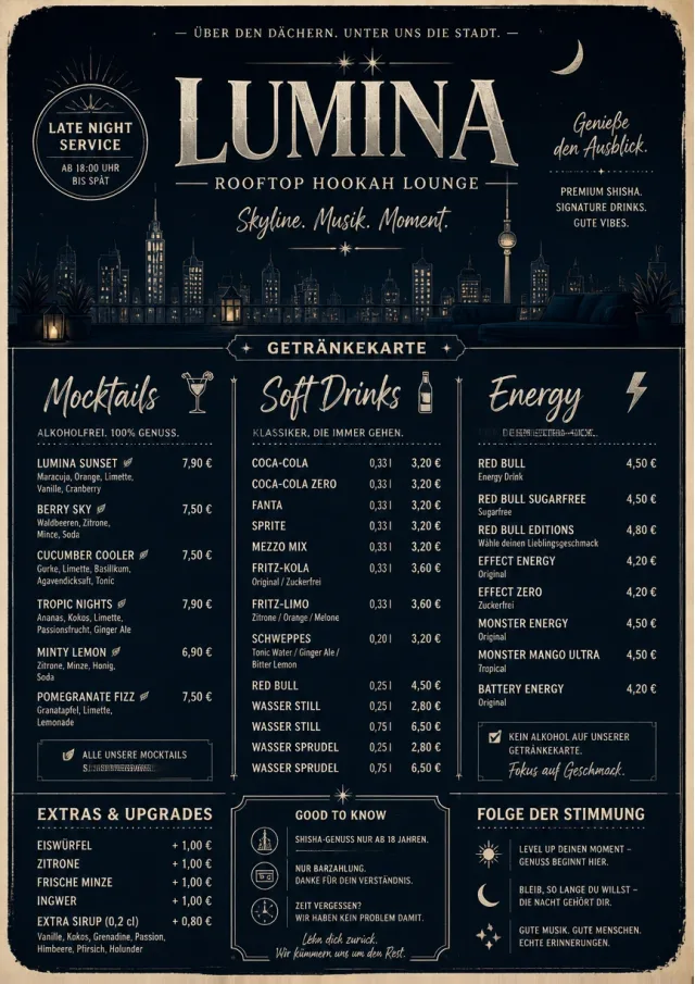 Rooftop Skyline hookah-menu menu template preview