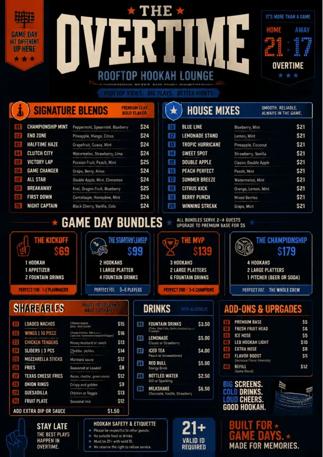 Sports Arena Energy hookah-menu menu template preview