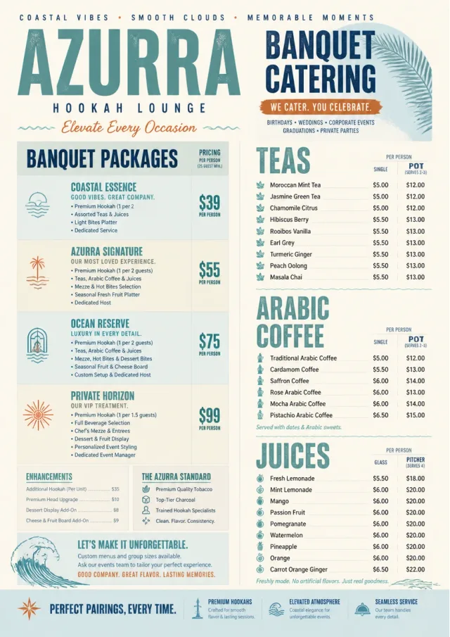 Banquet Catering hookah-menu menu template preview