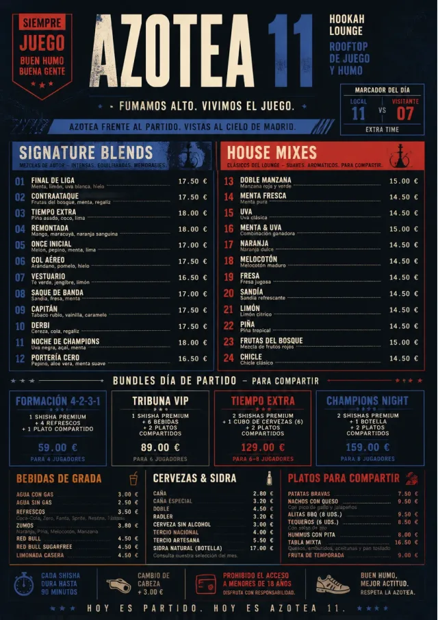 Sports Arena Energy hookah-menu menu template preview