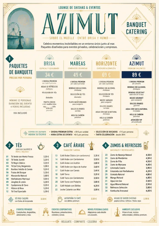 Banquet Catering hookah-menu menu template preview