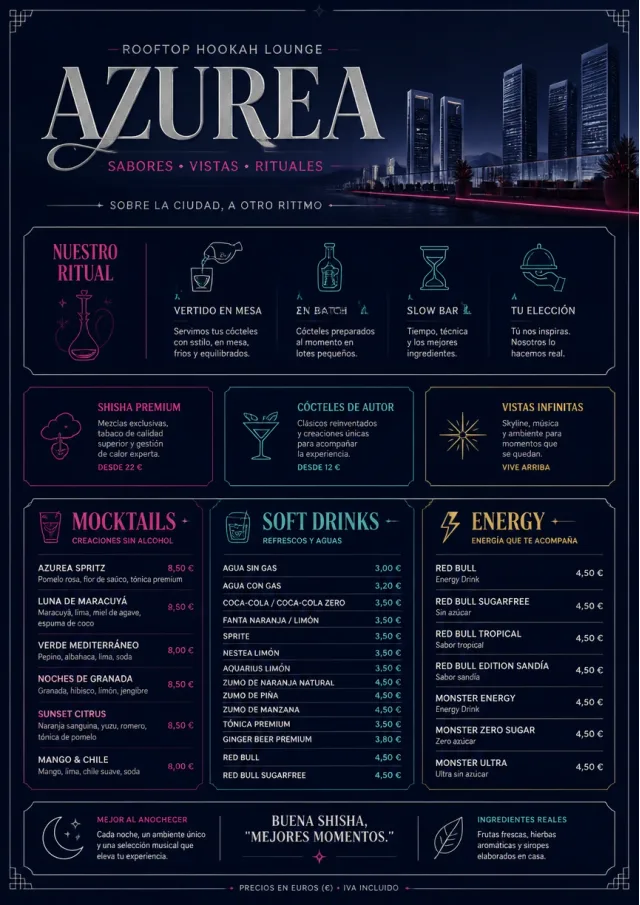 Rooftop Skyline hookah-menu menu template preview