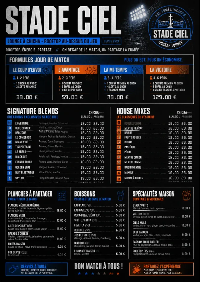 Sports Arena Energy hookah-menu menu template preview