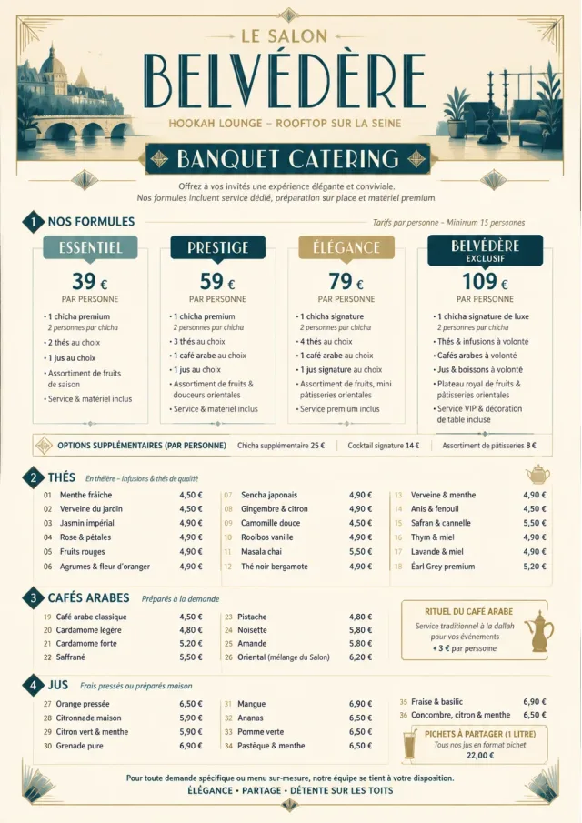 Banquet Catering hookah-menu menu template preview