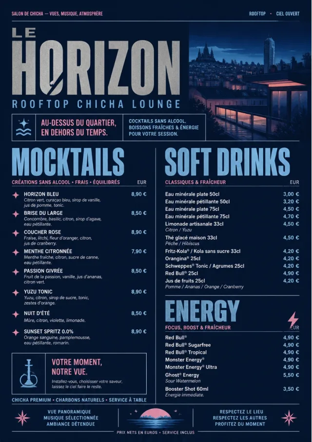 Rooftop Skyline hookah-menu menu template preview