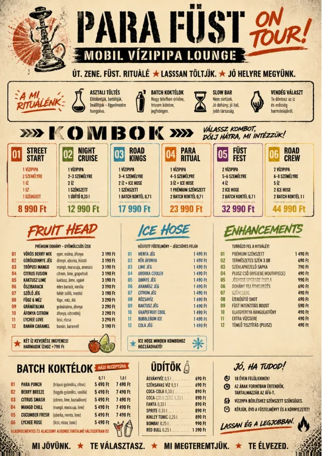 Food Truck Bold hookah-menu menu template preview