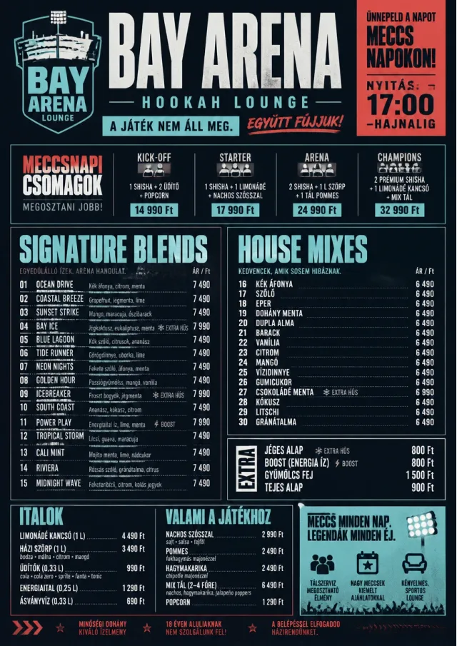 Sports Arena Energy hookah-menu menu template preview