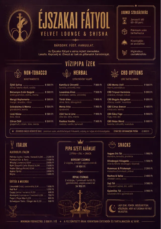 Lounge Velvet hookah-menu menu template preview