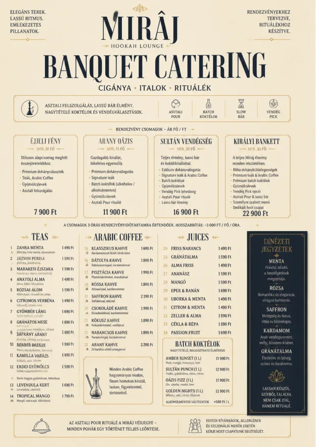 Banquet Catering hookah-menu menu template preview