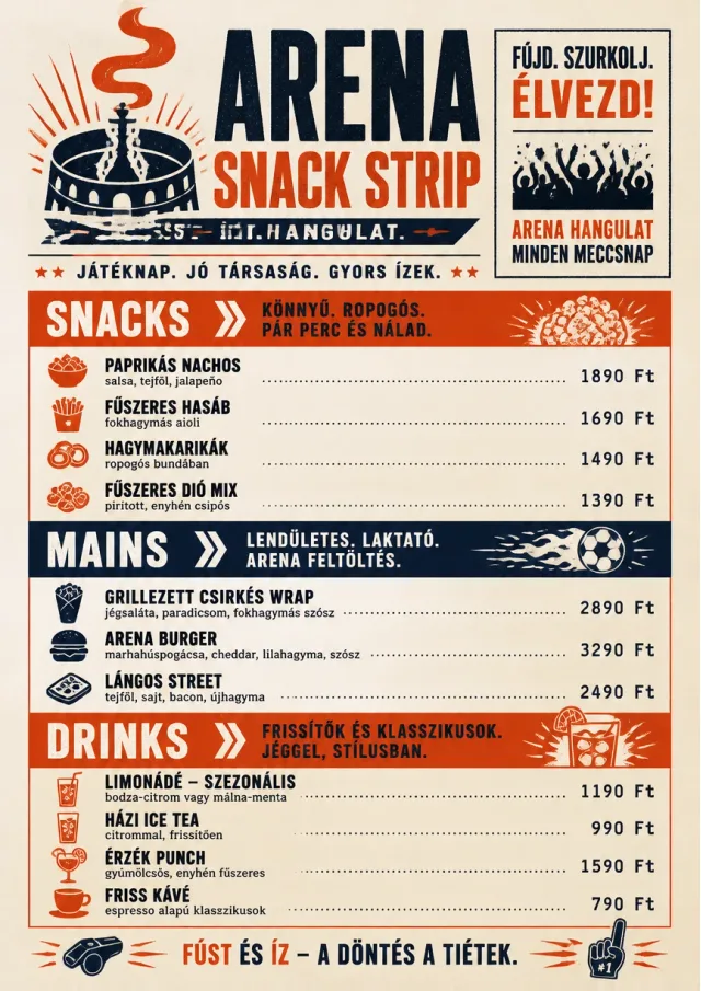 Arena Snack Strip hookah-menu menu template preview