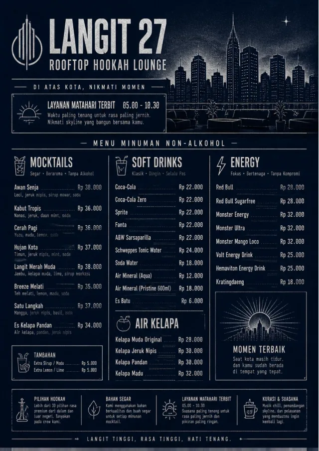 Rooftop Skyline hookah-menu menu template preview
