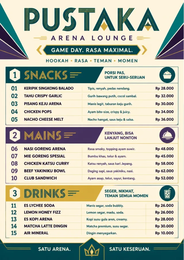 Arena Snack Strip hookah-menu menu template preview