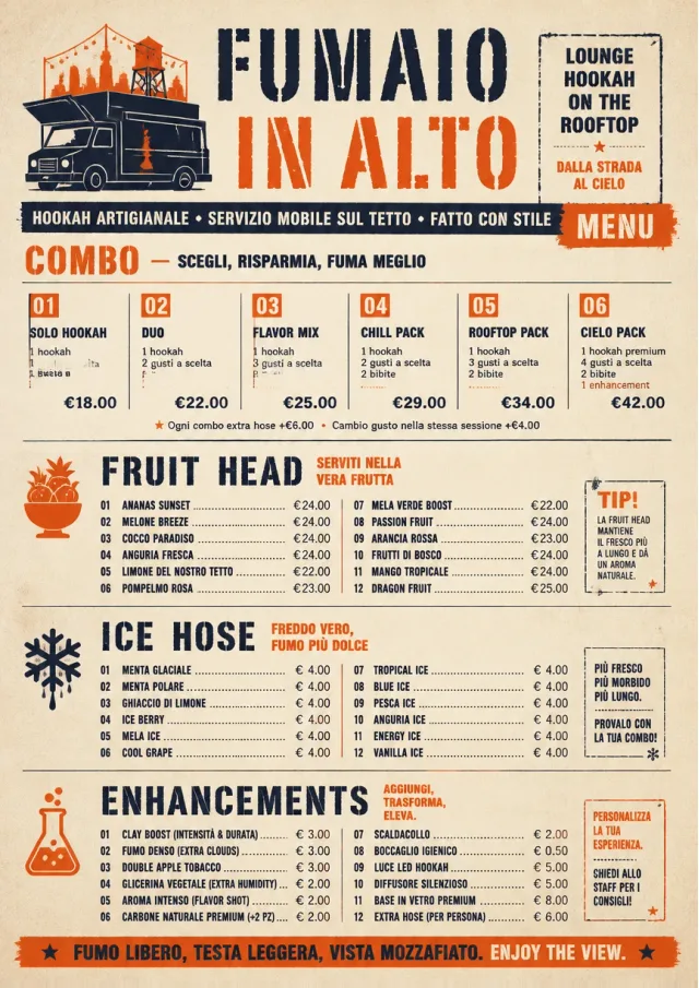 Food Truck Bold hookah-menu menu template preview
