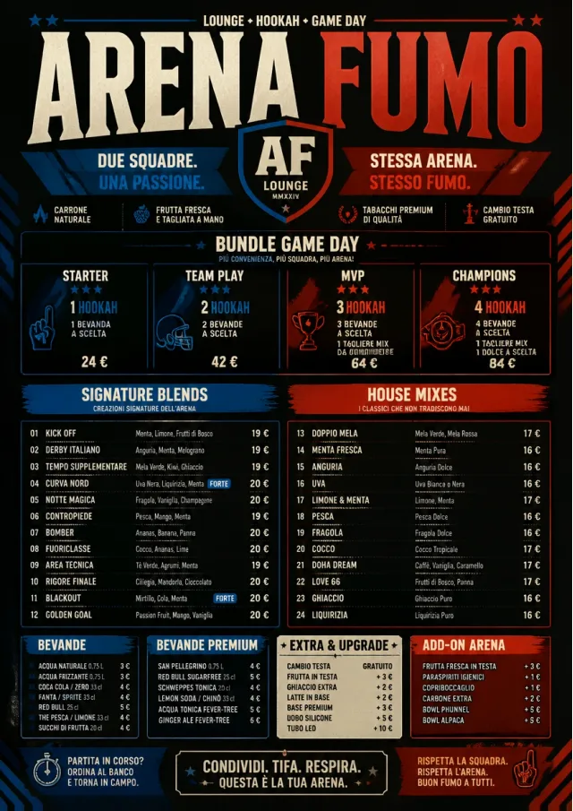 Sports Arena Energy hookah-menu menu template preview