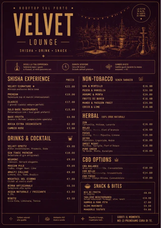 Lounge Velvet hookah-menu menu template preview
