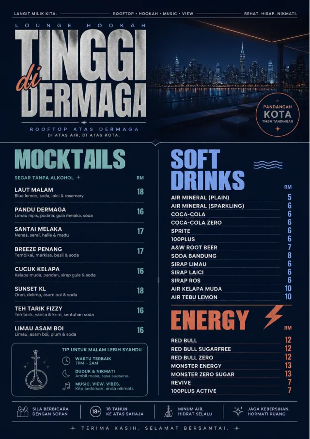 Rooftop Skyline hookah-menu menu template preview
