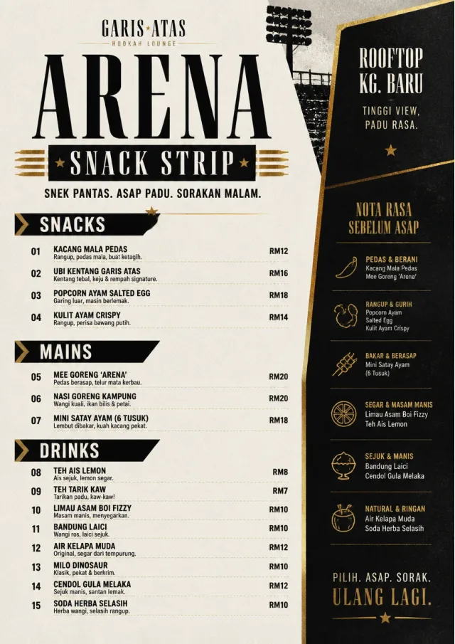 Arena Snack Strip hookah-menu menu template preview