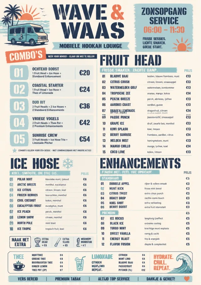 Food Truck Bold hookah-menu menu template preview