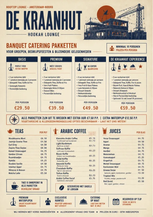 Banquet Catering hookah-menu menu template preview