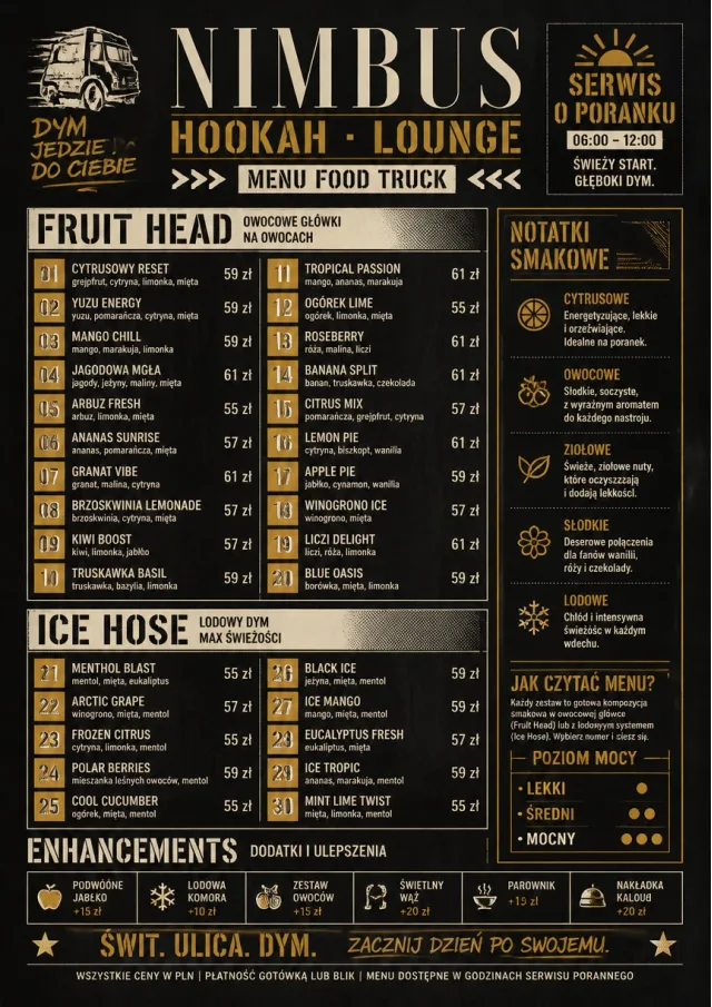 Food Truck Bold hookah-menu menu template preview