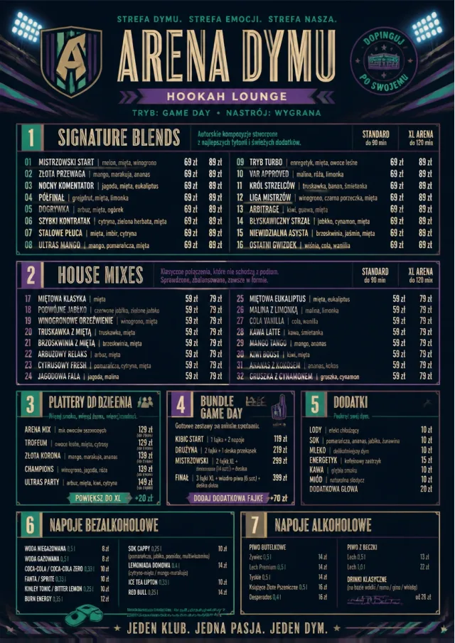 Sports Arena Energy hookah-menu menu template preview