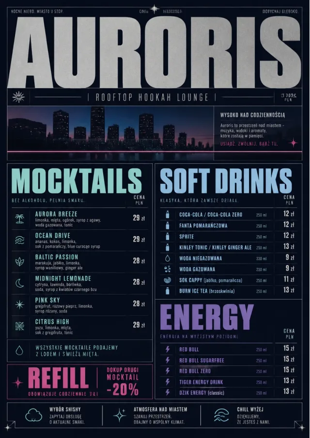 Rooftop Skyline hookah-menu menu template preview