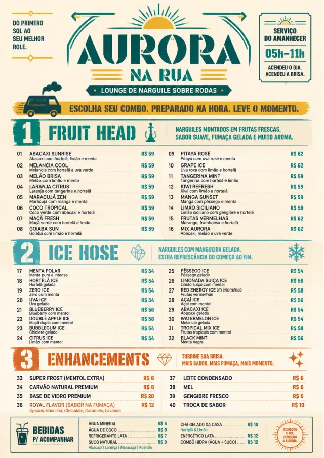 Food Truck Bold hookah-menu menu template preview