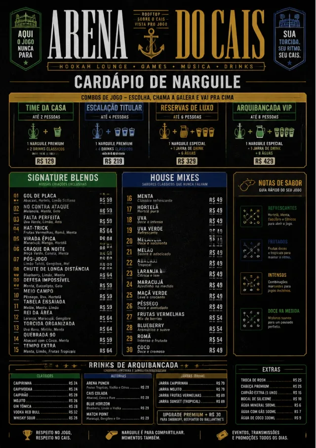 Sports Arena Energy hookah-menu menu template preview