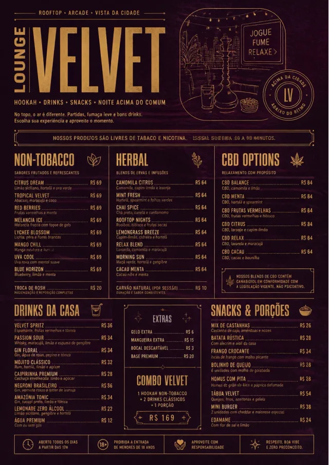 Lounge Velvet hookah-menu menu template preview