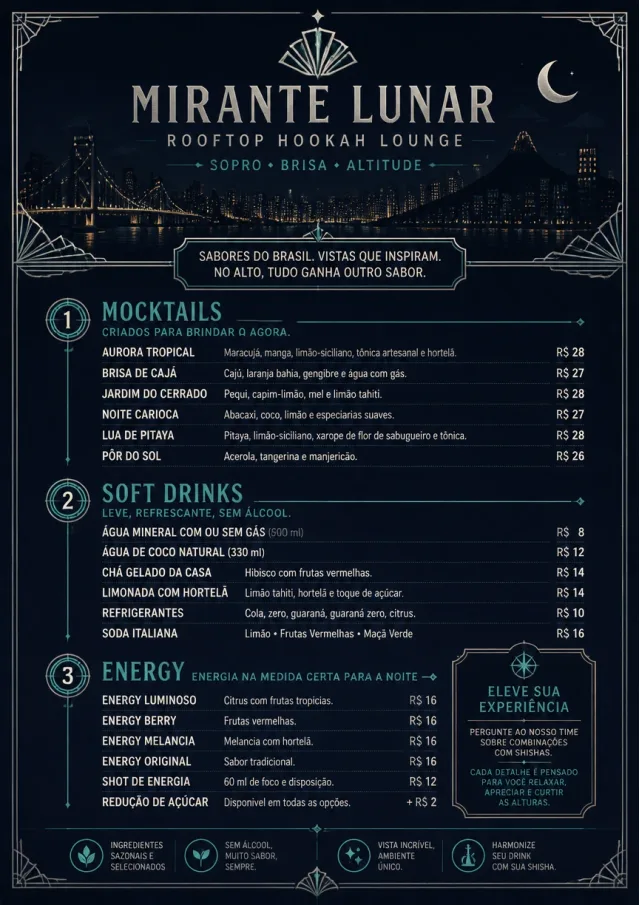 Rooftop Skyline hookah-menu menu template preview