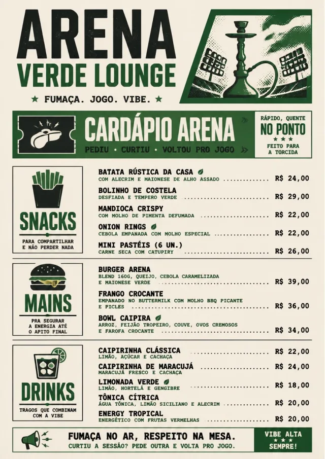 Arena Snack Strip hookah-menu menu template preview