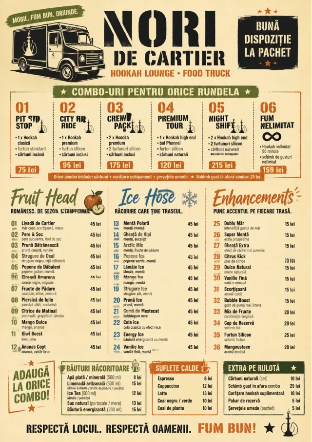 Food Truck Bold hookah-menu menu template preview
