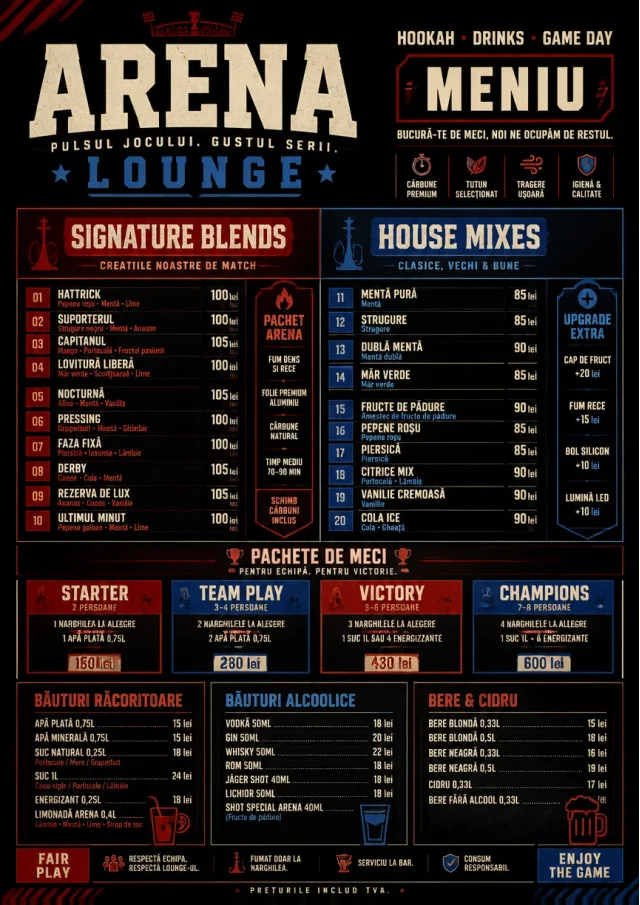 Sports Arena Energy hookah-menu menu template preview