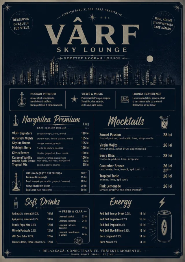 Rooftop Skyline hookah-menu menu template preview