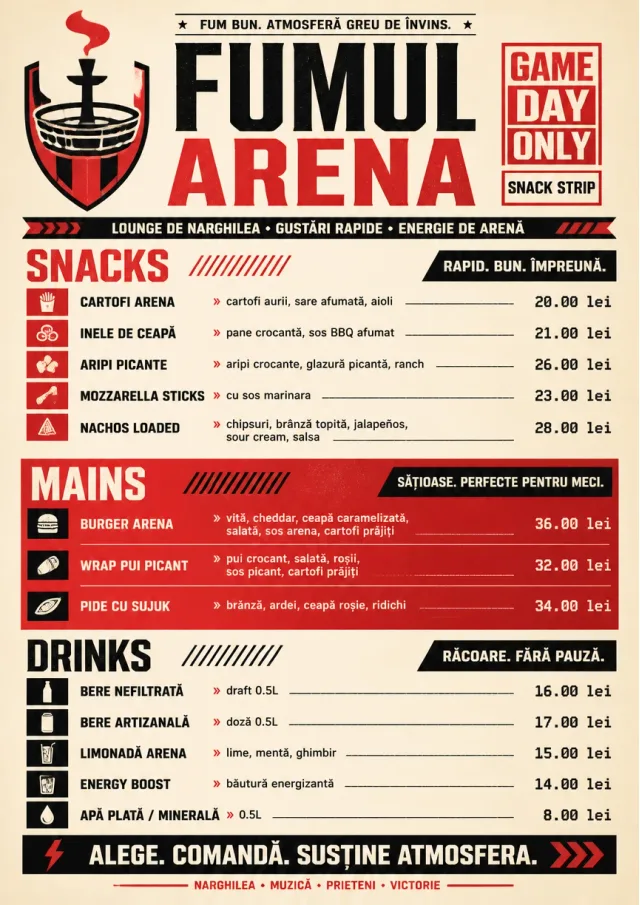 Arena Snack Strip hookah-menu menu template preview