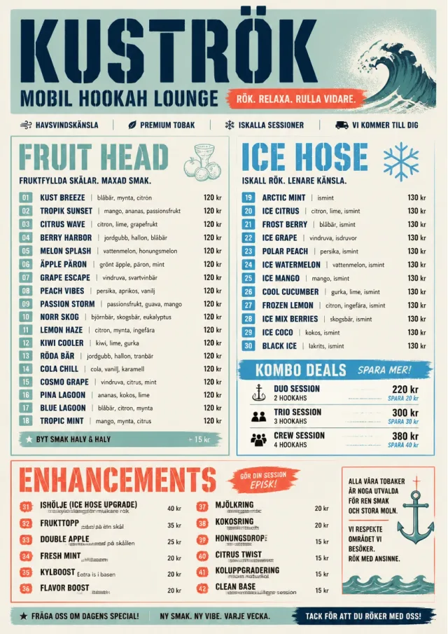 Food Truck Bold hookah-menu menu template preview