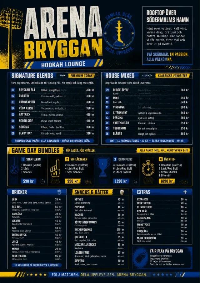 Sports Arena Energy hookah-menu menu template preview
