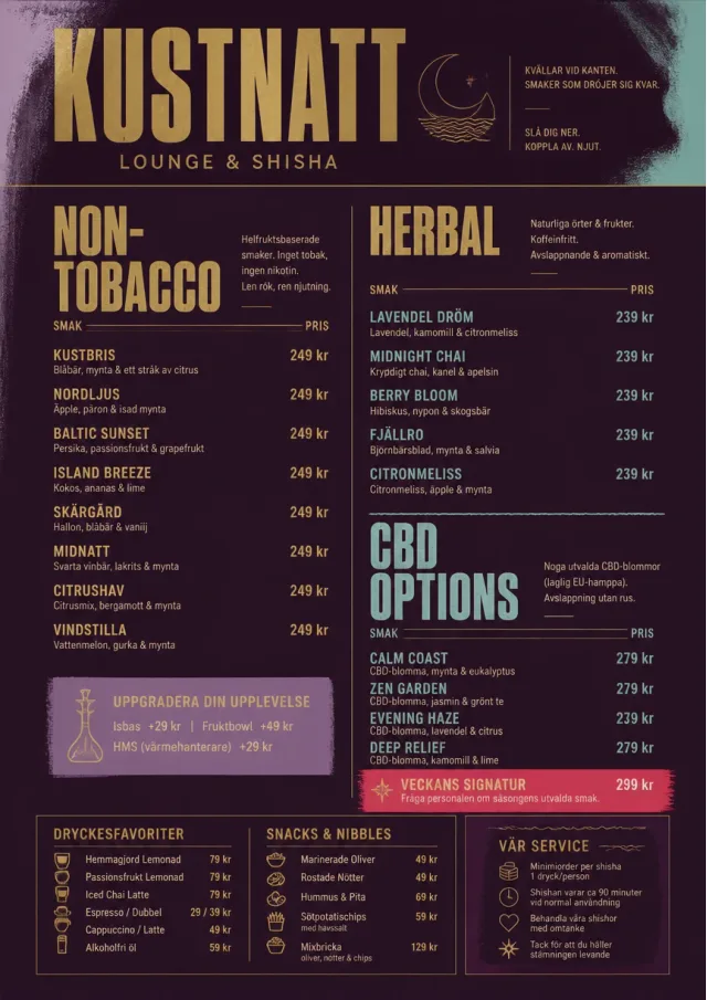 Lounge Velvet hookah-menu menu template preview