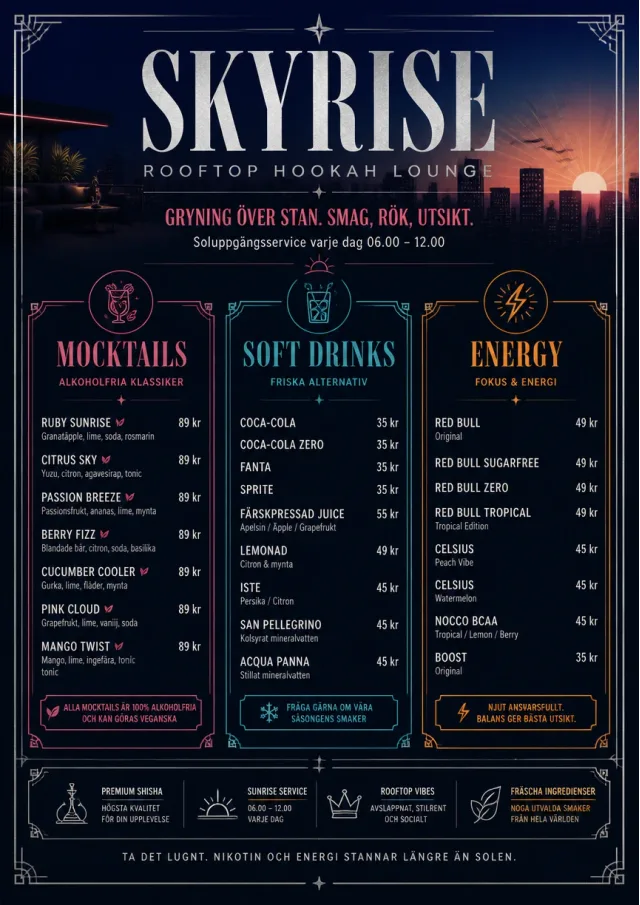 Rooftop Skyline hookah-menu menu template preview