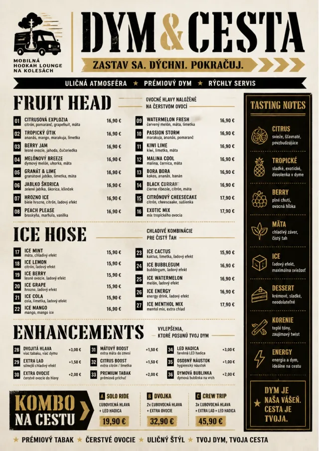 Food Truck Bold hookah-menu menu template preview
