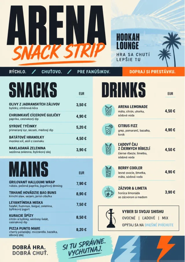 Arena Snack Strip hookah-menu menu template preview