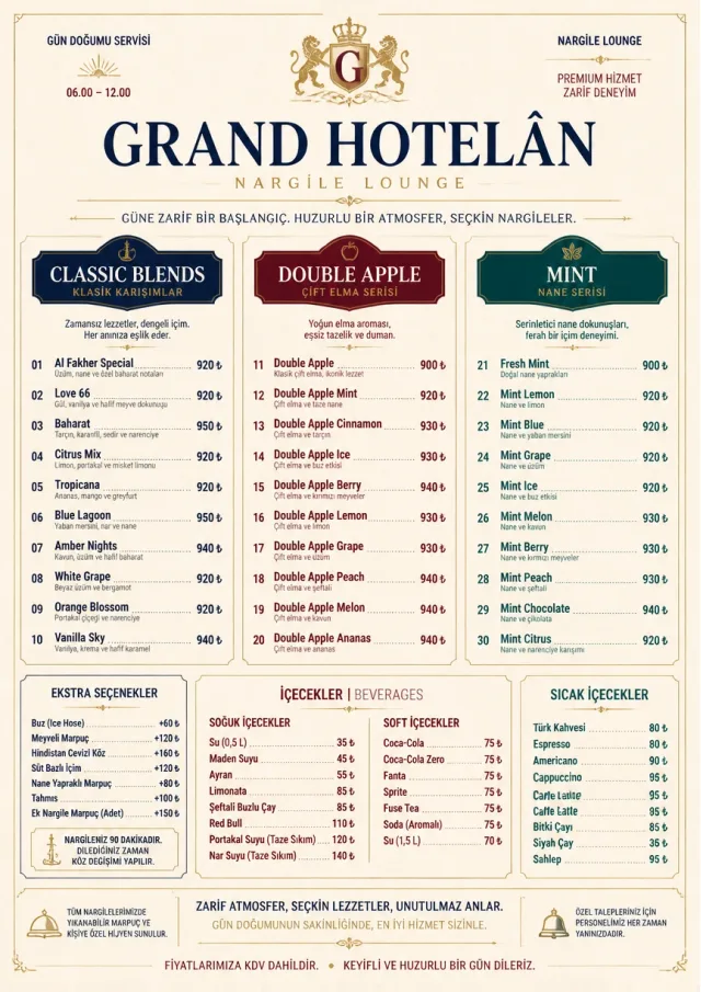 Grand Hotel Classic hookah-menu menu template preview