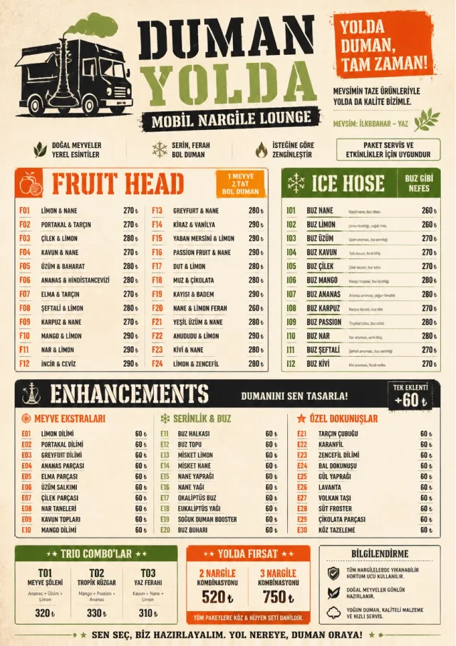 Food Truck Bold hookah-menu menu template preview