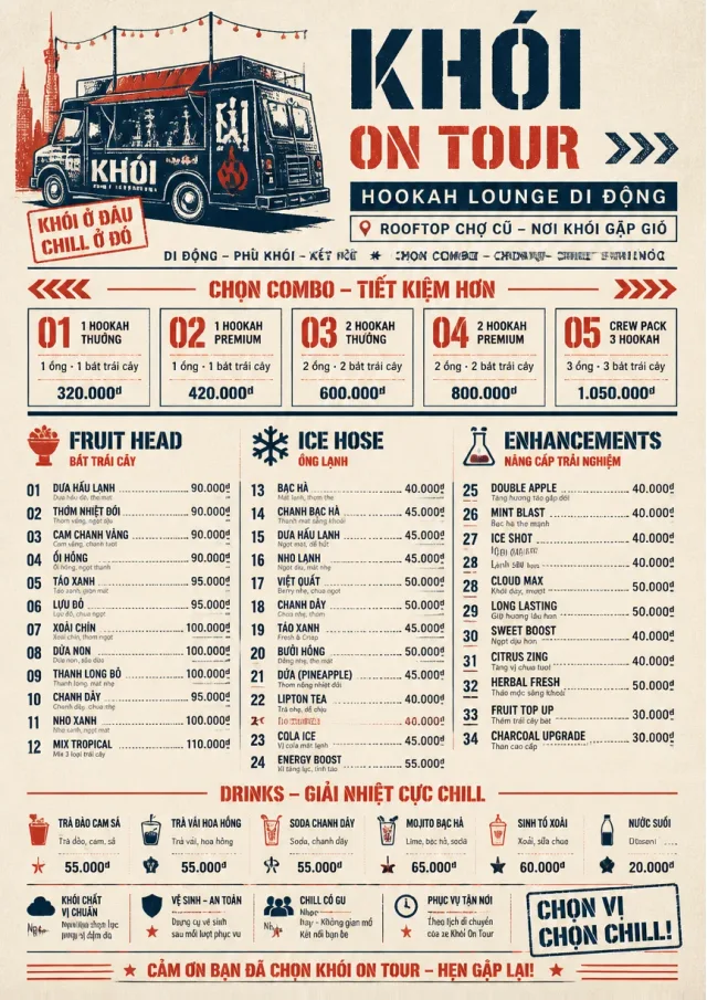 Food Truck Bold hookah-menu menu template preview