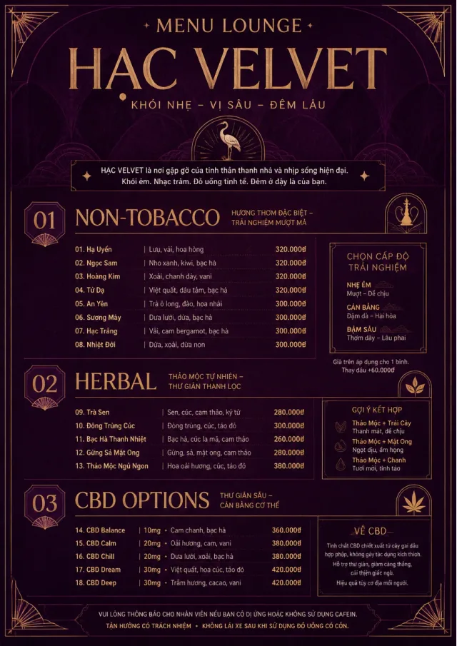 Lounge Velvet hookah-menu menu template preview