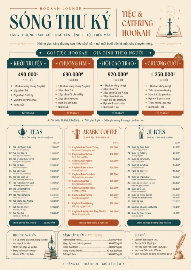 Banquet Catering hookah-menu menu template preview
