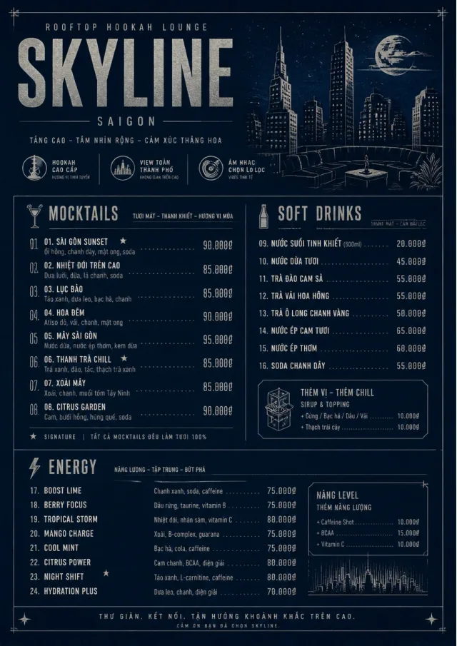 Rooftop Skyline hookah-menu menu template preview
