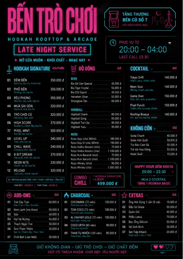 Late Night Service hookah-menu menu template preview