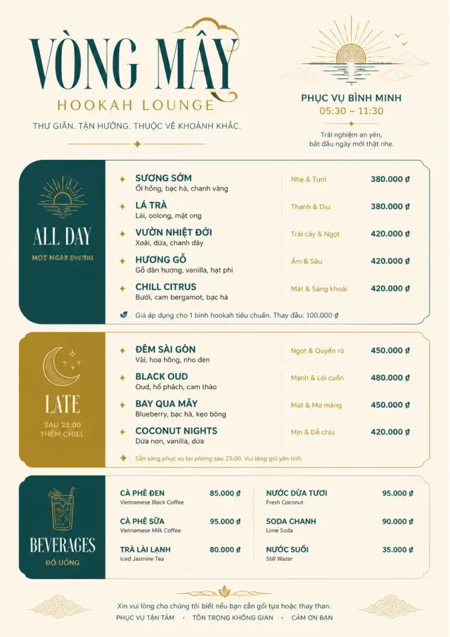 Lobby Service Card hookah-menu menu template preview