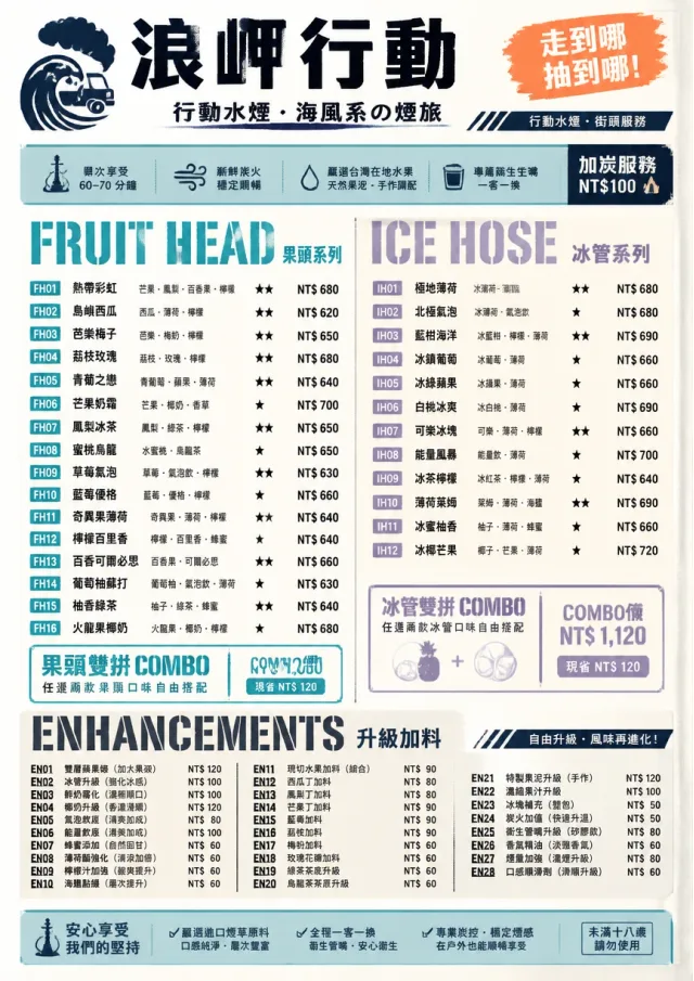 Food Truck Bold hookah-menu menu template preview